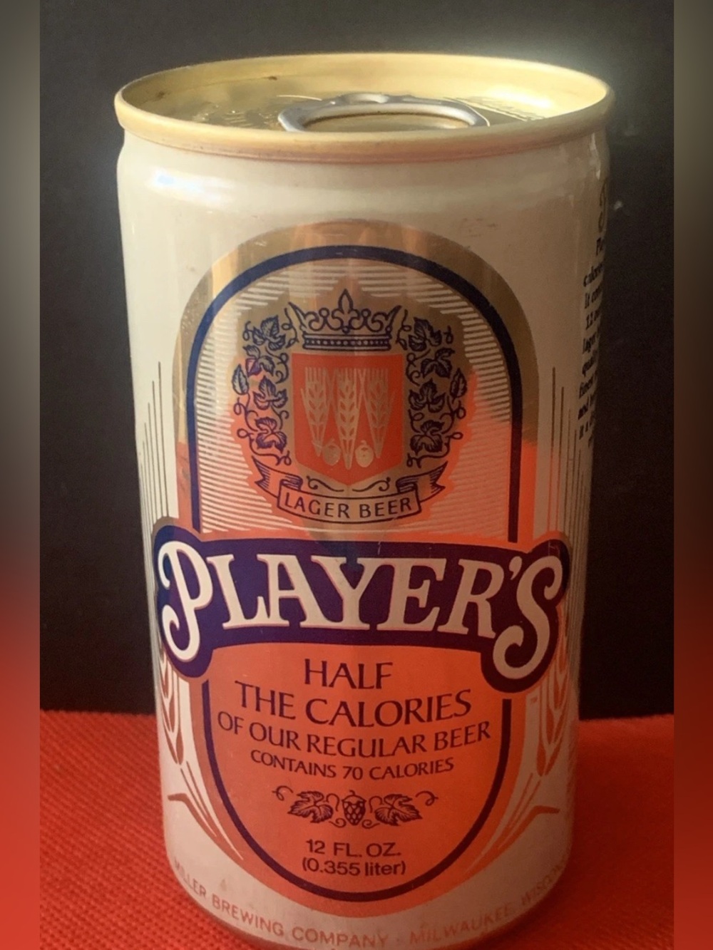 Vintage Beer Can Miller Players Beer Half The Calories Pull Tab Empty